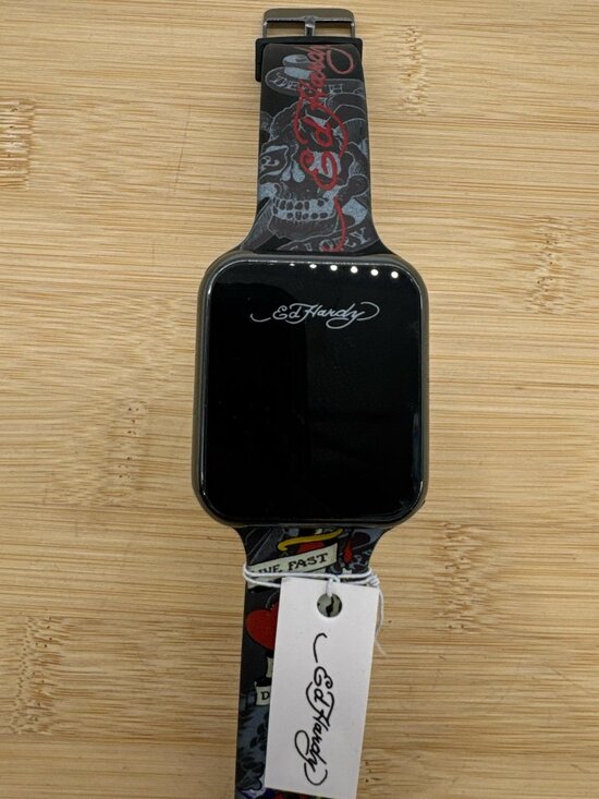 Ed Hardy Digital Watch Tattoo Art Skull Dagger Graphic Strap LED Display main image 5